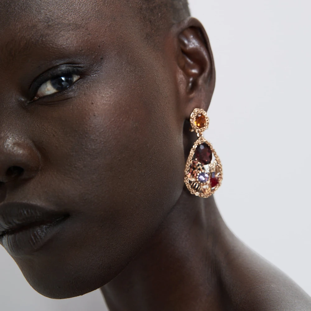 

Vodeshanliwen ZA Vintage Water Drop Crystal Earrings For Women Fashion Geometric Dangle Drop Earrings 2019 Wedding Accessory