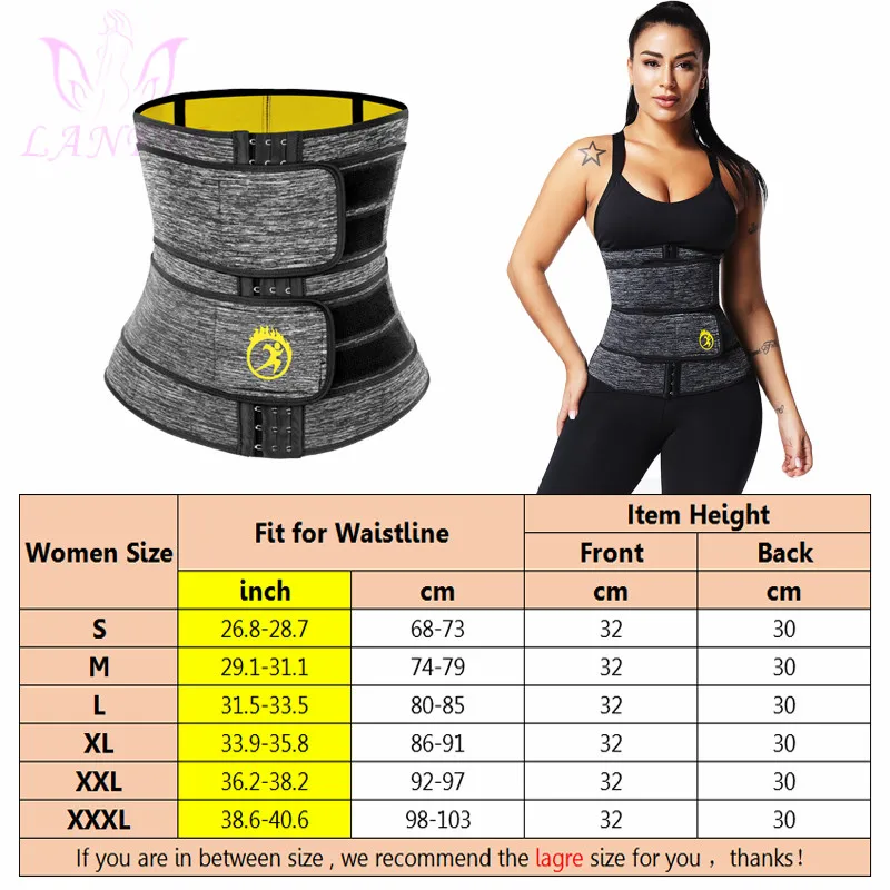 LANFEI Neoprene Slimming Waist Trainer Corset Womens Weight Loss Cinchers Trimmer Workout Fitness Sauna Sweat Body Shapers Belt shapewear for women