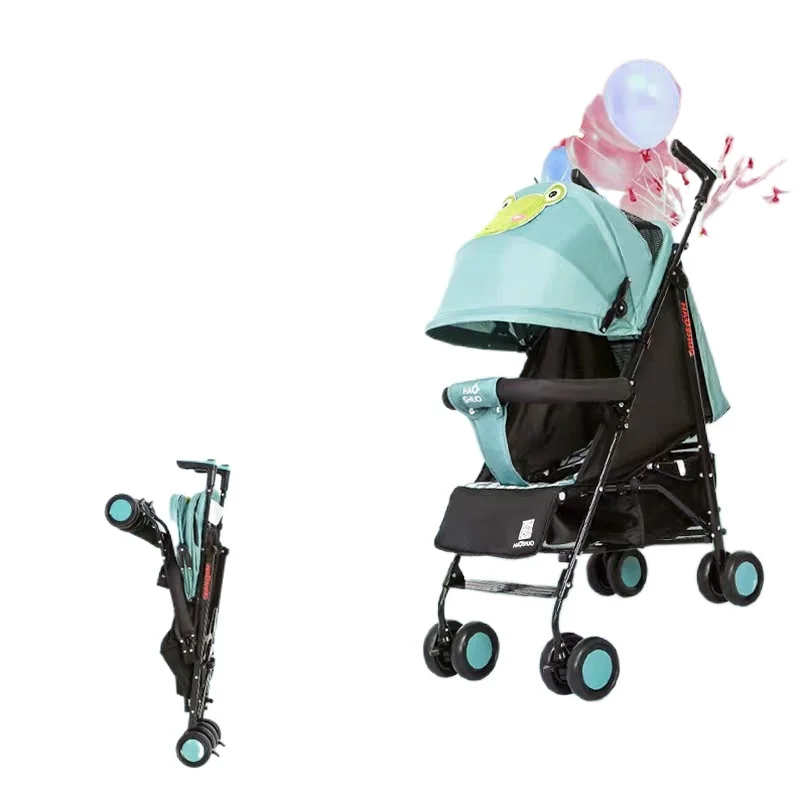 baby-stroller-can-sit-can-lie-umbrella-car-cartoon-pattern-baby-trolley-infant-foldabl-lightweight-stroller