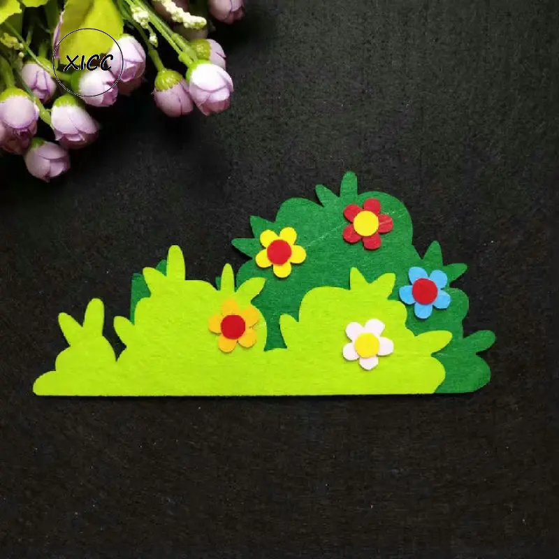 flower grass fence-2 XICC нетканый Войлок DIY забор дерево Clossroom украшение Детский сад Школа доска Экологически чистая Цветочная трава DIY - Цвет: flower grass fence-2