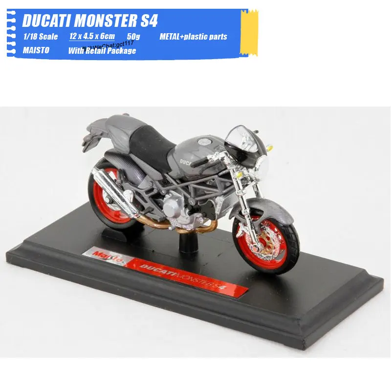 MAISTO 1/18 масштабные игрушки модели мотоциклов DUCATI MONSTER S4 литой под давлением