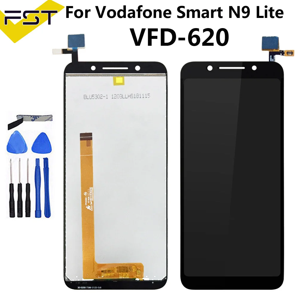 Nero 5.34 ''For Vodafone Smart N9 Lite Vfd-620 Vfd 620 Vfd620 Display Lcd + Touch Screen Del Telefono Digitizer Assembly Di Ricambio Parte + Strumenti