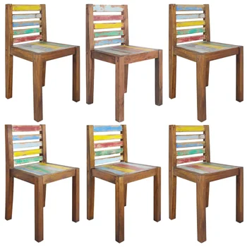 

vidaXL Dining Chairs 6 pcs Solid Reclaimed Boat Wood