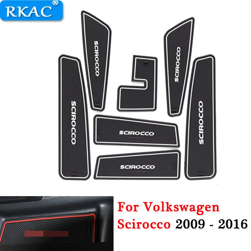Для Volkswagen Scirocco 2009- слот-коврик для двери автомобиля Нескользящие коврики резиновые коврики подставки под стакан коврик ворота Слот коврики