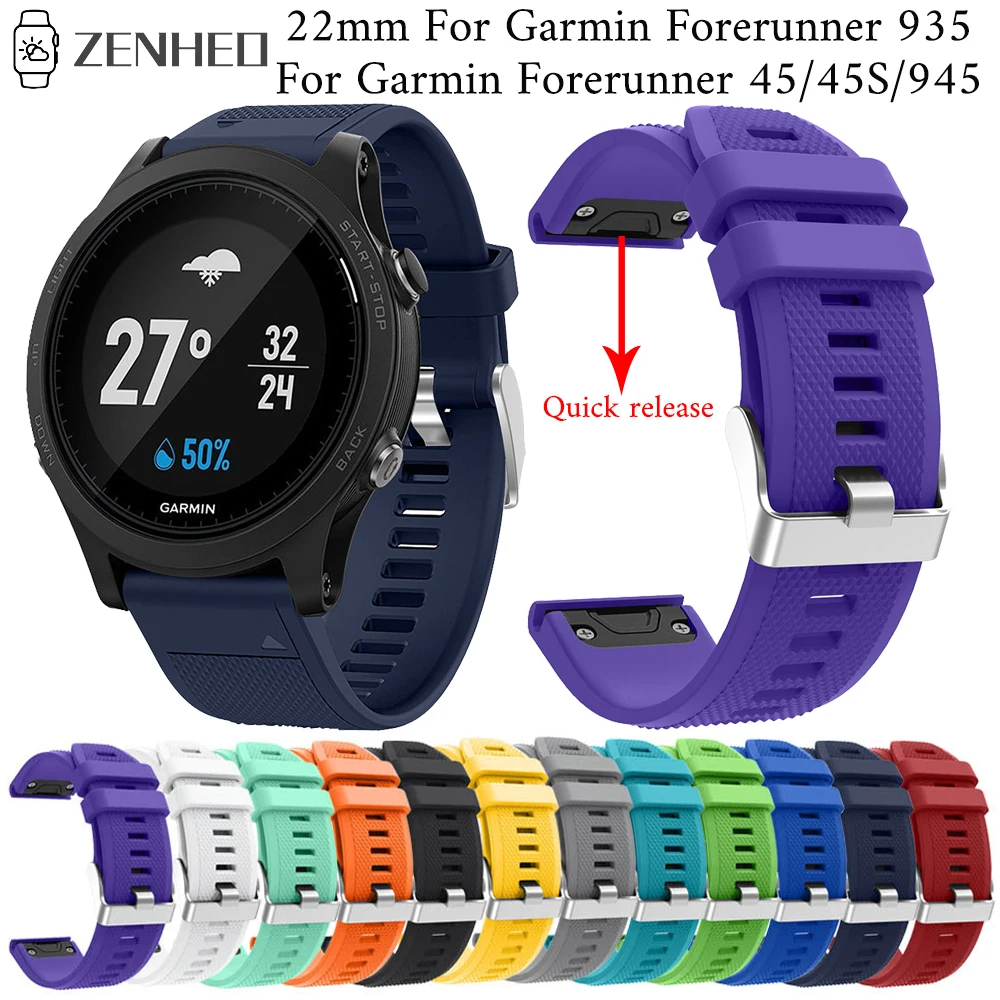

22mm replacement strap For Garmin Forerunner 935 Quick release silicone band For Garmin Forerunner 945 Smart Watch band