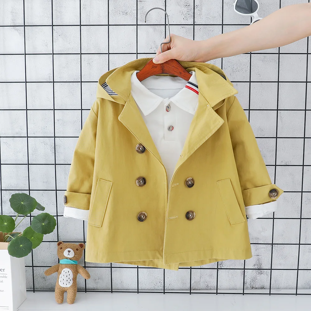 Коллекция года, детская ветровка, корейское пальто для малышей, длинная Детская куртка, ветровка
