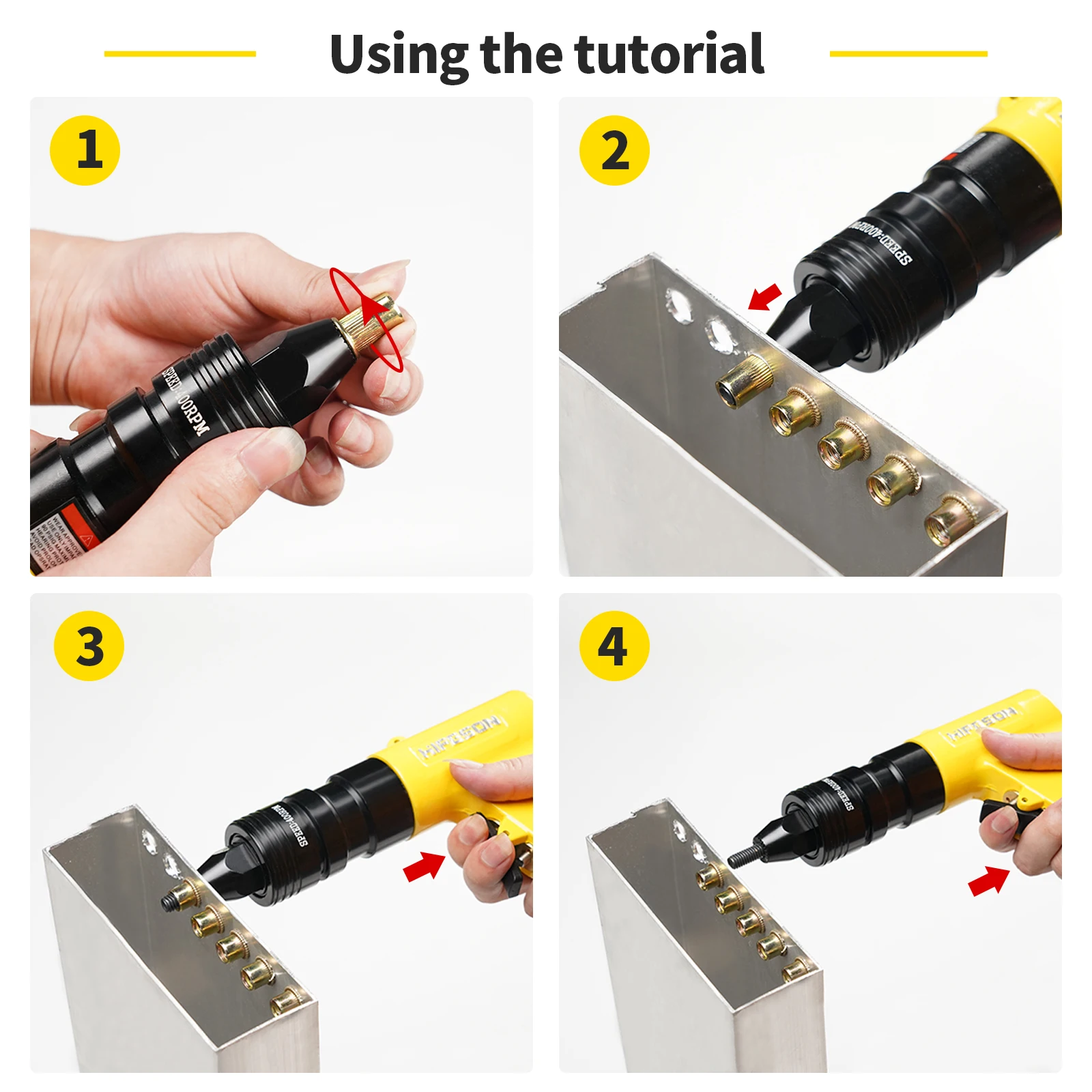 Rivet Gun Rivet Gun Set Rivet Nut Tool Pneumatic Rivet Nut Gun Insert Threaded Pull Setter Riveters Riveting Nuts Rivnut Tool for M3 M4 M5 M6 M8 M10 M12