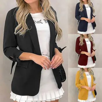 

2019 Winter Womens Collared Tailored Suit Blazer Coat Slim Long Sleeve Jacket Size 8-16