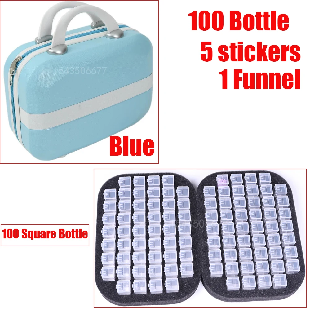 

2021 100 bottles of diamond painting box toolbox storage box protective cover handbag Diamond Painting Double Layer Storage Box