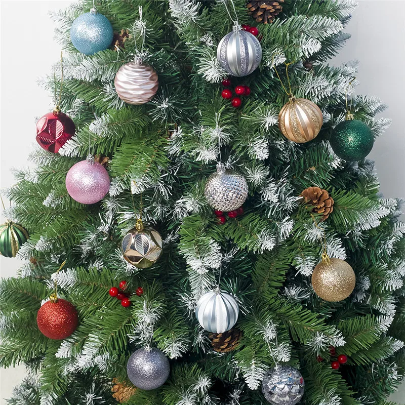 

12Pcs/set Christmas Balls Decoration With Hanging Rope Christmas Tree Decoration Festival Party Decoration Bombki Choinkowe