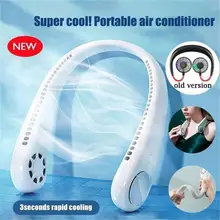 Ventilador sem folhagens para pescoço 6 tipos, ventilador de ar para verão com refrigeração por usb recarregável