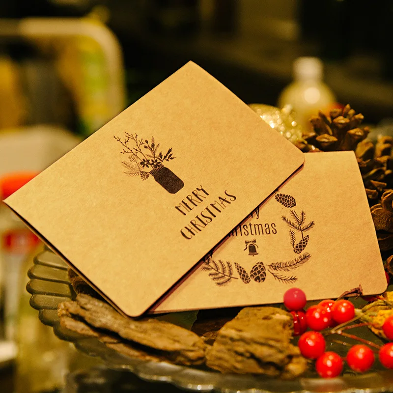 5 шт. рождественские ретро-бумажные складывающиеся вечерние открытки