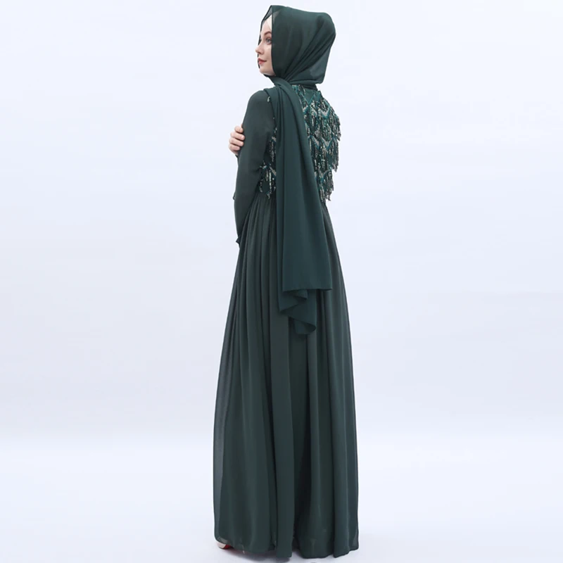 Блесток abaya Дубайский Мусульманский платье ХИДЖАБ КАФТАН Турецкая мусульманская одежда jilbaw халат Femme Musulman Абая для женщин Caftan платья