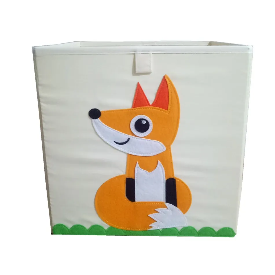 Куб ткань Оксфорд животное вышивка складной ящик для хранения детские игрушки Органайзер детская корзина для хранения мелочей Органайзер 33*33*33 - Цвет: 2