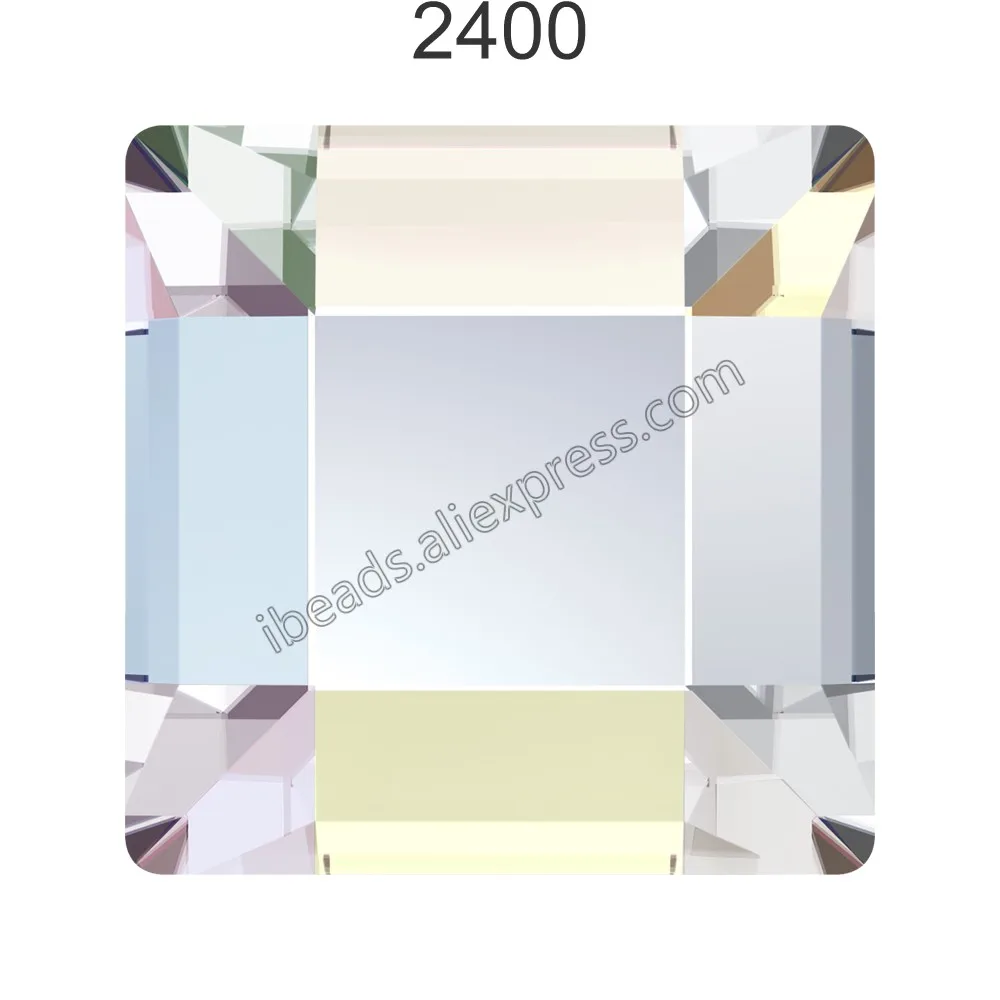 Crystal 001 AB F 12 шт.) кристаллов от Swarovski 2400 квадратная плоская задняя часть без горячей фиксации стразы для дизайна ногтей украшения одежды - Цвет: Crystal 001 AB F