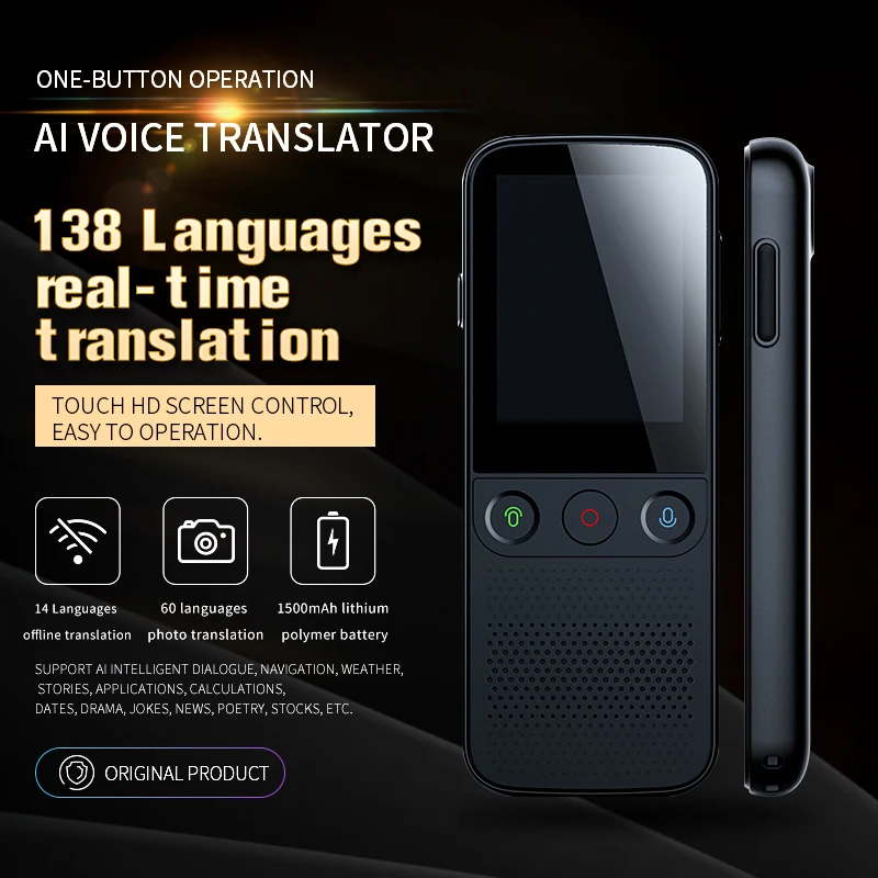 Portable Digital 138 Languages Voice Translator Fr Offline Business Translating! 