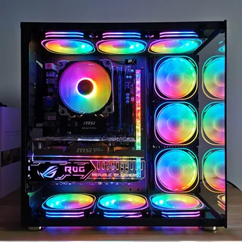 

COOLMOON 120mm Adjust RGB Computer Case PC Cooling Fan Quiet Fan Blade with IR Remote Computer Cooler CPU Case Fan(5PCS)