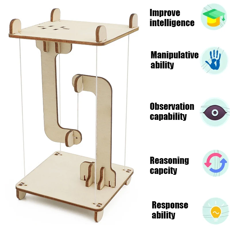 Wooden Anti Gravity Diy Tensegrity Structure Floating Table Model Toy For Kids Child Gift