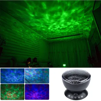 

Sleep Soother Remote Control Ocean Wave Projector 12LED Night Light With Built-in Mini Music Player