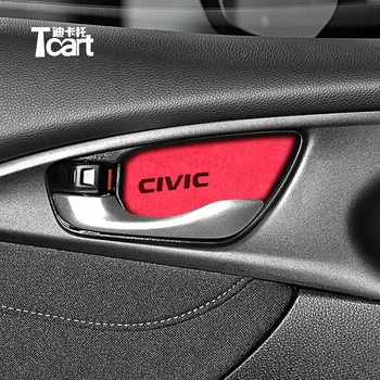 

Alcantara Car Accessories For Honda Civic 2018 2019 2020 Interior door handle trim Sports