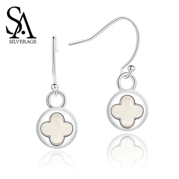 

SA SILVERAG S925 Sterling Silver Eardrop Female Moonstone Feminine Temperament Long Earrings 2019 New Wave Earrings for Women