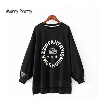 

Merry Pretty Cotton Women's Letter Embroidery Long Hoodies Sweatshirts 2019 Winter Long Sleeve O-Neck Tracksuits Loose Pullovers