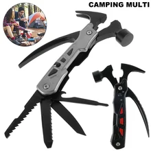 

Multitool Hammer Camping Gear Aluminum + 2 cr13 All In One Tools Outdoor Survival Gear Emergency Life-saving Hammer Escape Tool