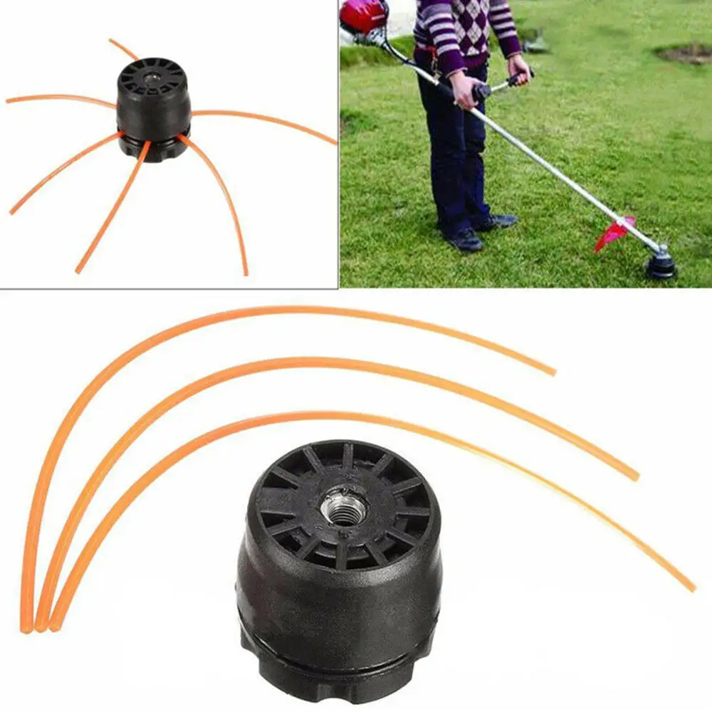 

Universal Trimmer Head Plastic Line Plastic Trimmer Head with 3 Mowing Ropes Grass Brush Cutter for Lawn Mower
