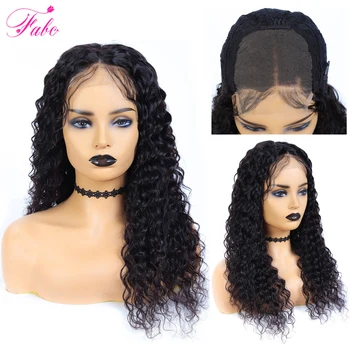 

FABC Hair 4x4 Brazilian Water Wave Lace Front Human Hair Wigs Remy Pre Plucked Front Lace Wig With Baby Hair Natural Hairline