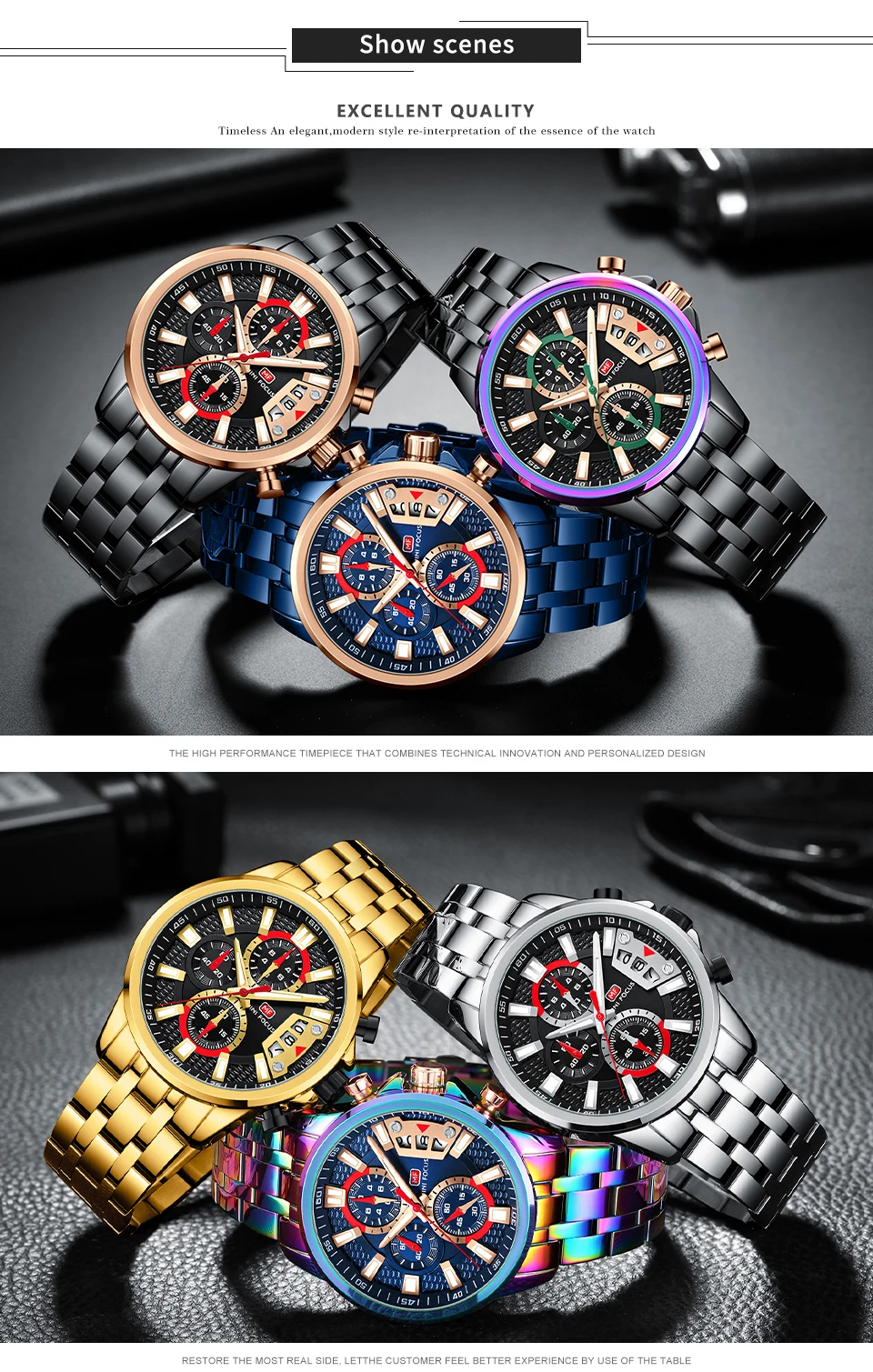 MINI FOCUS quartzhorloge voor heren Waterdicht_voghion.com