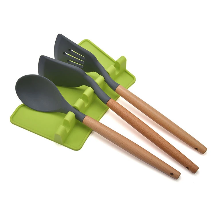Kitchen Pot Lid Spoon Holder Fork Spatula Rack Plastic Rest Chopsticks Organizer
