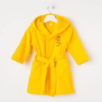 

Children's terry dressing gown Dinosaur, size 32, yellow color, 340 g / m² chl. 100% with AIRO