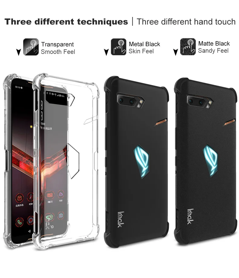 IMAK 360 Защитный TPU для Asus Rog Phone для удостоверения личности-2 Asus Rog Phone II с украшением в виде кристаллов чехол Прозрачный чехол для телефона чехол для Asus ROG Phone2 ZS660KL