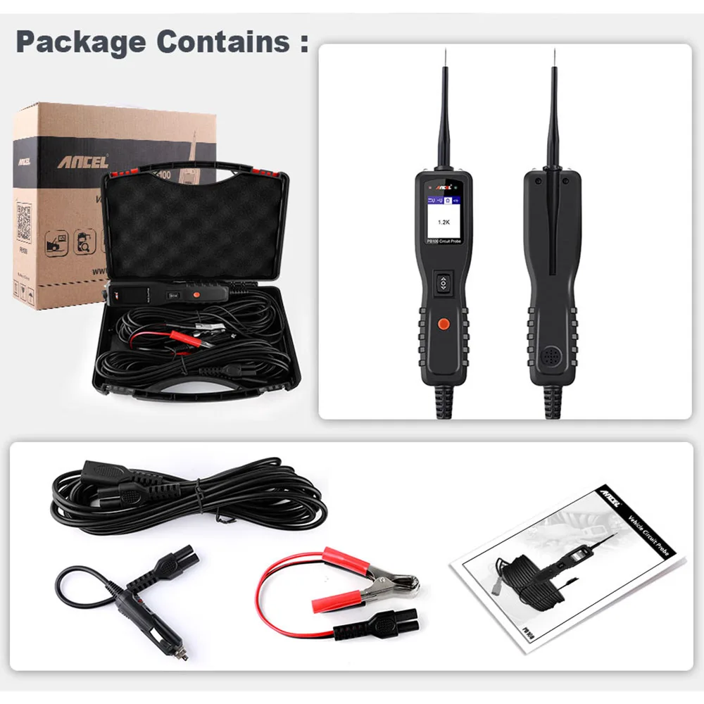 normal car temperature gauge Ancel PB100 Automotive Circuit Tester Power Circuit Probe Kit Electrical System Diagnostic Tool 12V 24V Voltage Power Scanner best automotive engine analyzer Diagnostic Tools