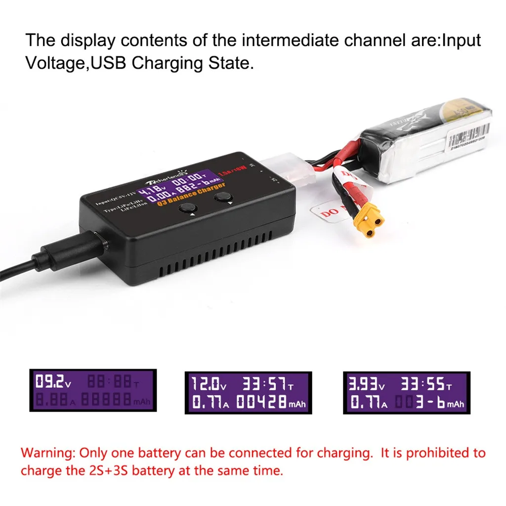 Зарядное устройство QC 5 12 в 18 Вт для LiPo/liHv/LiIon/LiFe балансировочное зарядное дрона