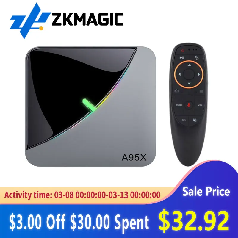 A95X F3 AIR TV Box Android 9.0 Amlogic S905X3 4G 32G 64G 2.4G/5G Wifi BT YouTube 1080P 4K Media Player 2G 16G Set Top Box