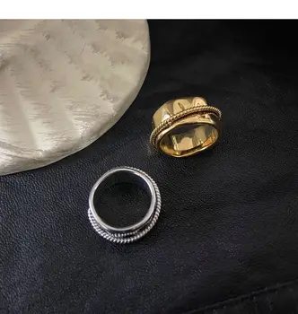 

Timeless Wonder Brass Geo Stackable Statement Ring Women Jewelry Punk Cocktail Gothic Boho Ins Accessory Top Hip Hop Kpop 2637