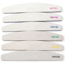 1 pc meia lua-em forma de arquivo de unhas buffer de unhas lavável moagem polimento lixamento pedicure ferramentas de arte do prego