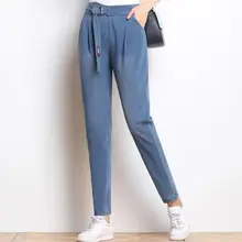 Blommers повседневные джинсы брюки женские плюс размер с эластичным поясом капри Высокая Талия шаровары Новая мода осень весна wmq0909