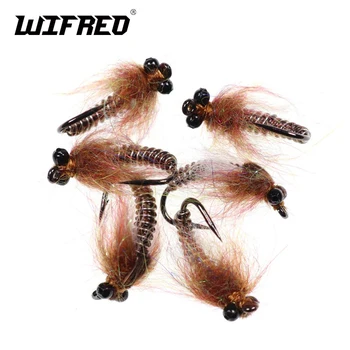 

Wifreo 6PCS/Lot Fly Fishing Dragonfly Nymphs Brown on Number #8 Dry Fly Hook Trout Bass Panfish Fishing Lure Flies