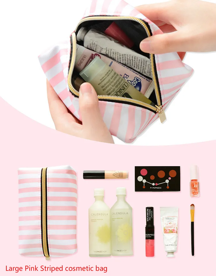 Прозрачный контейнер для макияжа, 4 шт., прозрачная косметичка из ПВХ, женский розовый дорожный органайзер для туалетных принадлежностей, набор переносных косметических сумок
