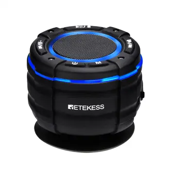 

Retekess TR622 FM Radio bluetooth Speaker Phone Talk USB IP67 Waterproof Speaker LED Light Music Player Outdoor Suction Cup Type