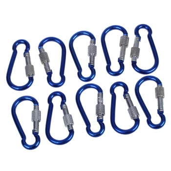 

10 x Aluminum Alloy S Carabiner Hook Clasp Hook Connector Blue