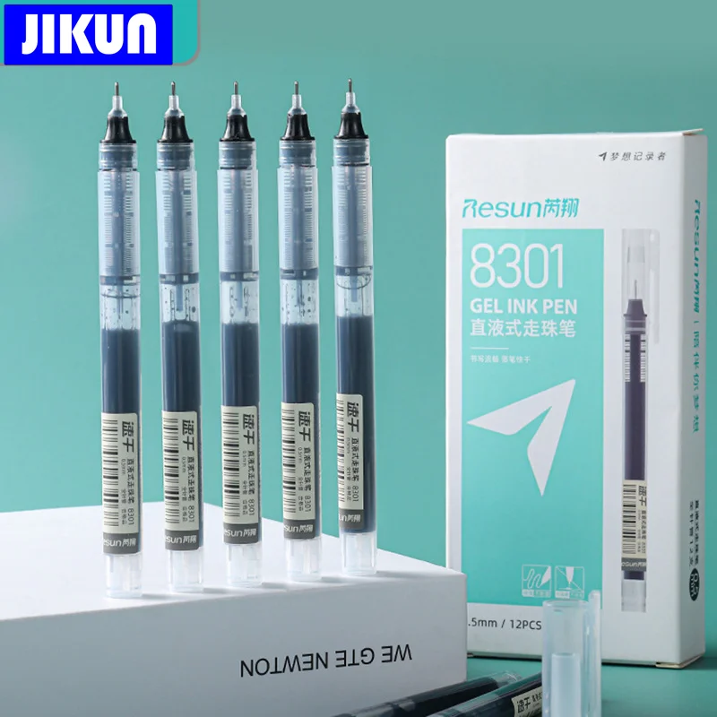 Penne A Sfera 0.5mm - 12 Pezzi Nero Intenso - Asciugatura Rapida Per Scuola E Ufficio - Foto 2