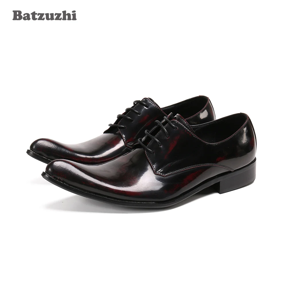 Batzuzhi New Arrival Men's Shoes Pointed Toe Genuine Leather Dress Shoes Men for Business, Party and Wedding Zapatos Hombre