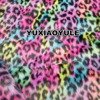 

Multi-color Jacquard Leopard Print Plush Cloth,Faux Fur Fabric For Clothing Dolls Shoes Vest Photography Background 160cm*100cm
