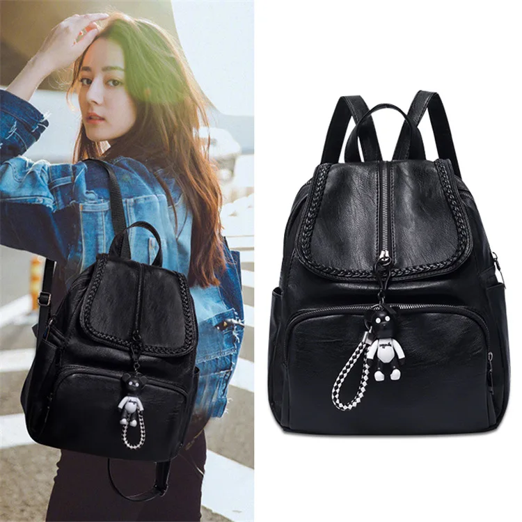 Women backpack tassel 2020 new wave pleak Korean fashion casual back pack personality soft leather travel backpack ladies bag