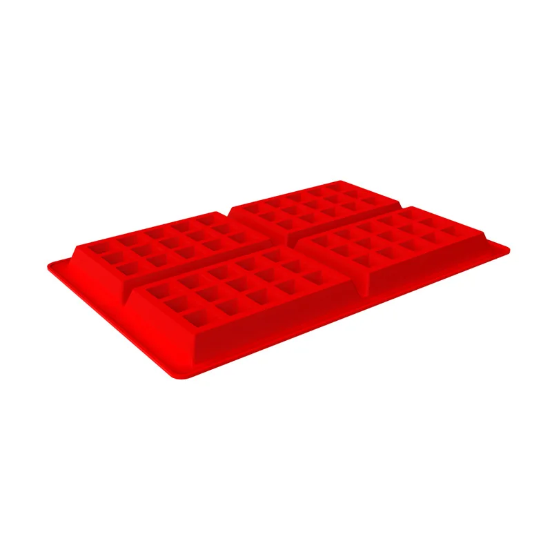 1Pc Square Silicone Cake Molds Baking Tools 4-cavity Waffle Mold Food Grade Single size 14 x 9cm baking mould