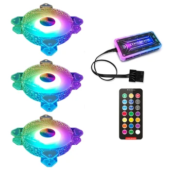 

New PC Case Fan 12cm 6pin Cooling Fan PC Computer Case RGB Fan with Controller Kit