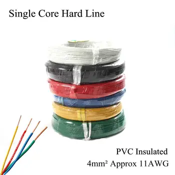 

11AWG BV 4mm² Single Strand Single Core Hard Line PVC Insulated Electric Wire Electronic Cable Pure Copper Wires 4mm Square 4mm2